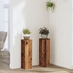 vidaXL Supports pour plantes 2 Pièces vieux bois bois d'ingénierie