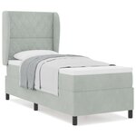 Lit à ressort vidaXL avec matelas Gris clair 80x200 cm Velours