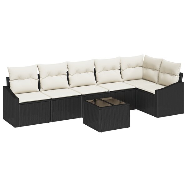 vidaXL Ensemble de salle à manger de jardin 6 pièces avec coussins en poly rattan brun