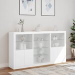 vidaXL Buffet avec lumières LED blanc 181 5x37x100 cm