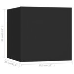 vidaXL Meubles TV muraux 2 Pièces Noir 30 5x30x30 cm