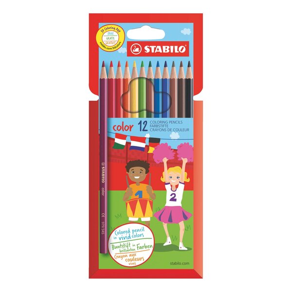 Crayon de couleur stabilo color couleurs assorties - pochette de 12