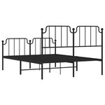 vidaXL Cadre de lit métal sans matelas avec pied de lit noir 140x200cm