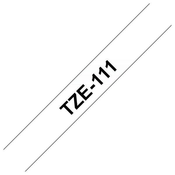 Ruban titreuse brother - tze - écriture noir / fond transparent - 6 mm x 8 m - modèle tze-111