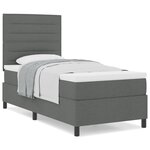 vidaXL Lit avec sommier gris foncé 100x200 cm tissu