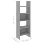 vidaXL Bibliothèque Gris béton 60x35x180 cm Bois d’ingénierie