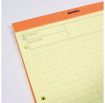 Bloc ORANGE Audit 21x31,8 80F agrafées 80g multicolonnes RHODIA