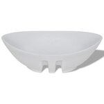 vidaXL Lavabo ovale en céramique avec trop plein 59 x 38 5 cm