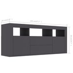 vidaXL Meuble TV Gris 120x30x50 cm Bois d'ingénierie