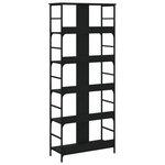 vidaXL Bibliothèque noir 78 5x33x188 5 cm bois d'ingénierie