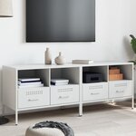 vidaXL Meubles TV 2 Pièces blanc 68x39x50 5 cm acier laminé à froid