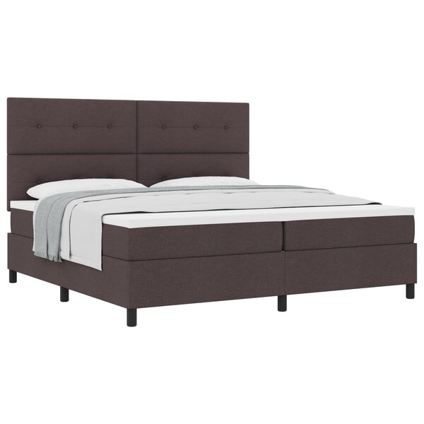 vidaXL Lit à Sommier avec Matelas Gris Foncé 200x200 cm en Tissu