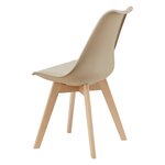 Lot de 6 chaises de salle à manger similicuir hêtre beige 03_0006777