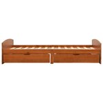 vidaXL Cadre de lit avec 2 tiroirs marron miel bois de pin 90x200 cm