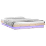 vidaXL Cadre de lit à LED sans matelas bois massif