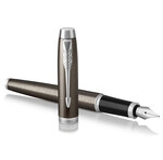 PARKER IM Stylo plume  espresso intense  plume moyenne  encre bleue  Coffret cadeau