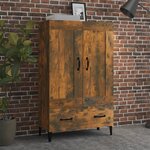 vidaXL Buffet haut Chêne fumé 70x31x115 cm Bois d'ingénierie