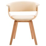 vidaXL Chaises à manger lot de 6 crème bois courbé et similicuir