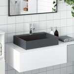 vidaXL Vasque 50x38x11 cm fonte minérale/marbre anthracite