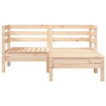 vidaXL Canapé de jardin 2 places et repose-pied bois pin massif
