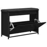 vidaXL Banc à chaussures avec tiroir rabattable noir 82x32x56 cm