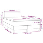 vidaXL Sommier à lattes de lit matelas LED Gris clair 120x200 cm Tissu