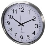 Perel horloge murale 50 cm blanc et argenté