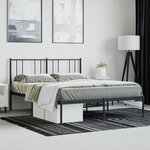 vidaXL Cadre de lit métal sans matelas avec tête de lit noir 140x200cm