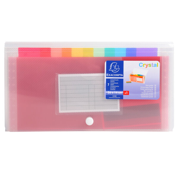 Trieur pocket PP 7 Comp.14x26 CRYSTAL EXACOMPTA