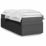 vidaXL Sommier à lattes de lit avec matelas Gris foncé 90x200 cm Tissu