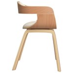 vidaXL Chaises à manger lot de 2 crème similicuir et bois courbé