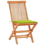 vidaXL Ensemble de bistro 3 Pièces avec coussins vert vif Bois de teck