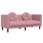 vidaXL Ensemble de canapés 2 Pièces avec coussins rose velours