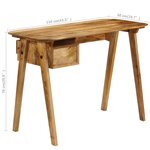 vidaXL Bureau 110 x 50 x 76 cm Bois de manguier massif