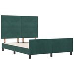 Cadre de lit vidaXL Vert foncé 160x200 cm Velours