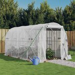 vidaXL Serre avec cadre en acier blanc 8 m² 4x2x2 m