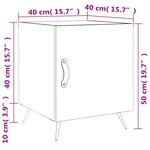 vidaXL Table de chevet chêne sonoma 40x40x50 cm bois d’ingénierie