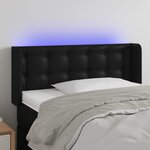 vidaXL Tête de lit à LED Noir 103x16x78/88 cm Similicuir