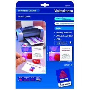 Cartes de visite quick & clean  brillant avery zweckform