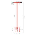 vidaXL Griffe de jardin Rouge Acier