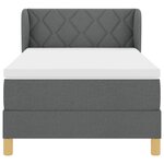 Lit boxspring vidaXL avec matelas en gris foncé  90x200 cm en tissu