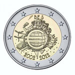 Monnaie 2 euros commémorative belgique 2012 - 10 ans de l'euro