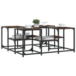 vidaXL Table basse chêne fumé 91x91x40 cm bois d'ingénierie
