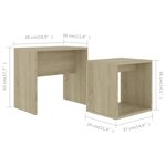 vidaXL Ensemble de table basse Chêne sonoma 48x30x45cm Bois ingénierie
