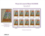 Timbre Polynésie Française - 70 ans de la mort d'Henri Matisse