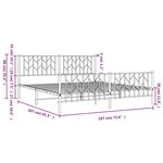 vidaXL Cadre de lit métal sans matelas avec pied de lit noir 180x200cm