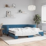 vidaXL Lit de jour avec gigogne sans matelas bleu 100x200 cm