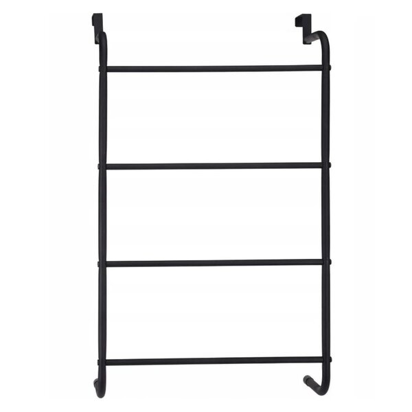 Bathroom Solutions Porte-serviettes suspendu de porte Métal Noir