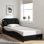 vidaXL Cadre de lit avec LED sans matelas noir 90x200 cm tissu
