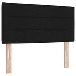 Lit à ressort avec matelas vidaXL Noir 90x200 cm en tissu